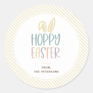 Adesivo Redondo Vinheta redonda clássica de "coelhinho de páscoa