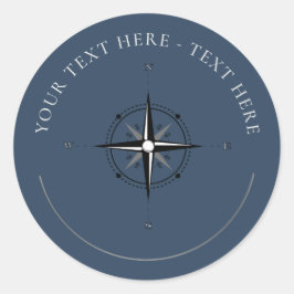 Adesivo Redondo Vinheta redonda clássica de compassagem náutica