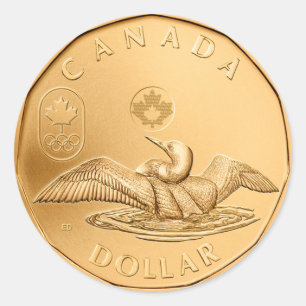 Adesivo Redondo Vinheta redonda clássica de dólar canadense