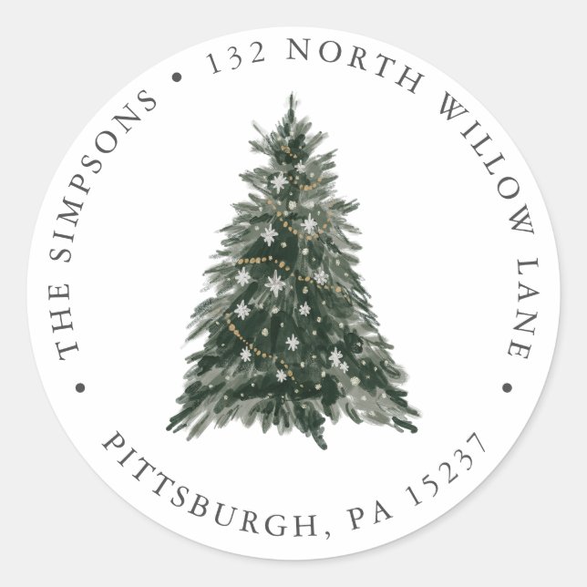 Adesivo Redondo Vinheta redonda clássica de endereço de retorno de (Frente)