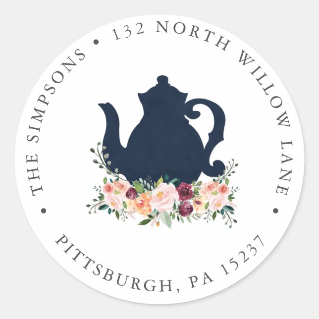 Adesivo Redondo Vinheta redonda clássica de endereço de retorno de (Frente)