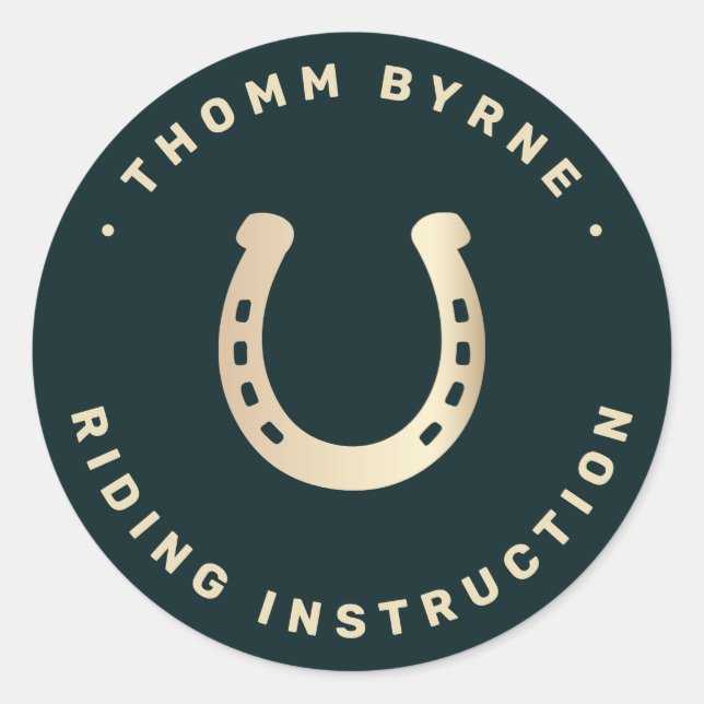 Adesivo Redondo Vinheta redonda clássica de ferradura (Frente)