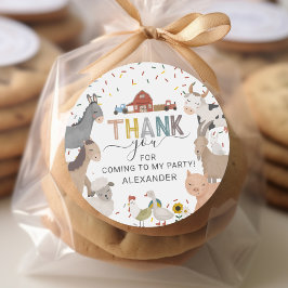 Adesivo Redondo Vinheta redonda clássica de Festa de aniversário d