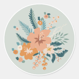 Adesivo Redondo Vinheta redonda clássica de fole pastel