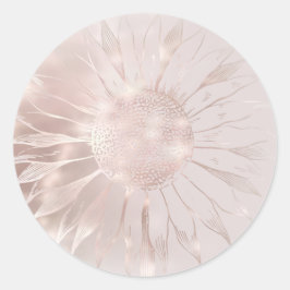 Adesivo Redondo vinheta redonda clássica de girassol