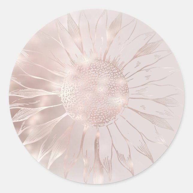 Adesivo Redondo vinheta redonda clássica de girassol (Frente)