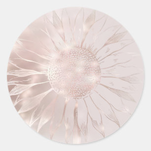 Adesivo Redondo vinheta redonda clássica de girassol