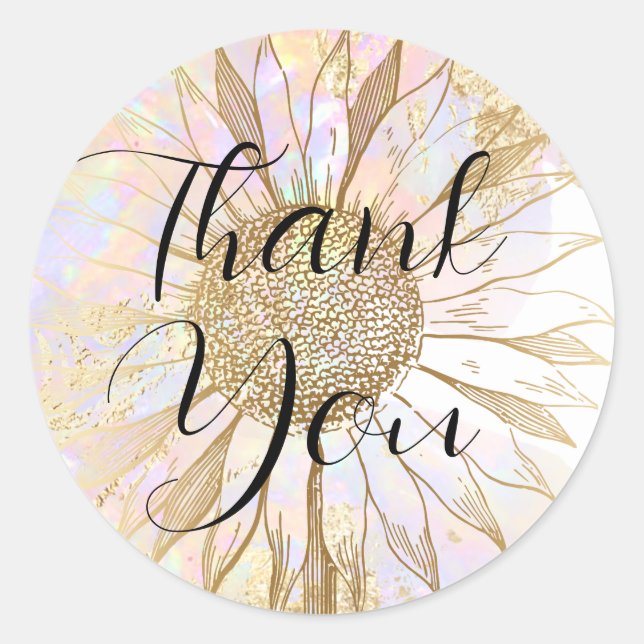 Adesivo Redondo vinheta redonda clássica de girassol (Frente)