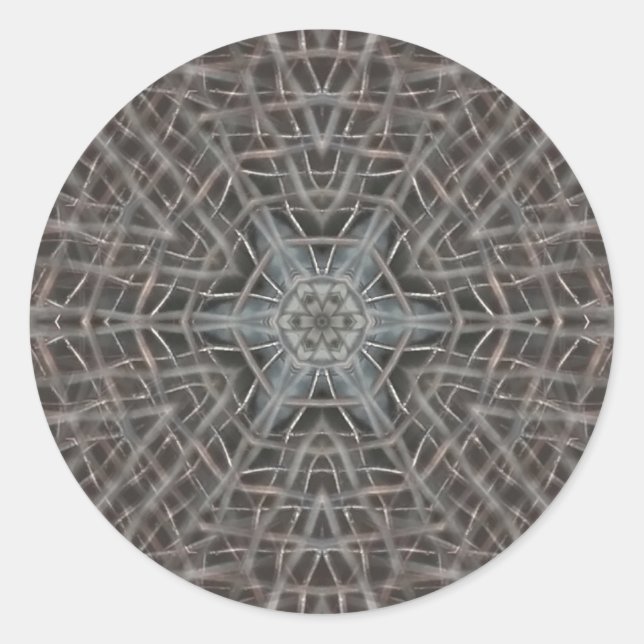 Adesivo Redondo Vinheta redonda clássica de malha metálica metálic (Frente)