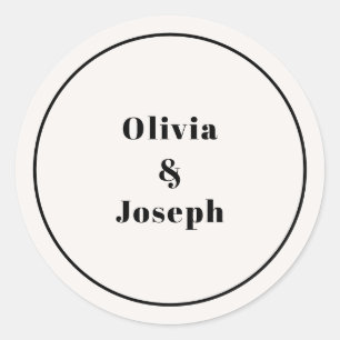 Adesivo Redondo Vinheta redonda Clássica de Marfim Moderna OLIVIA