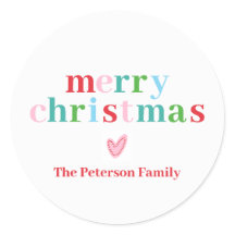 Vinheta redonda Clássica de Natal Colorida