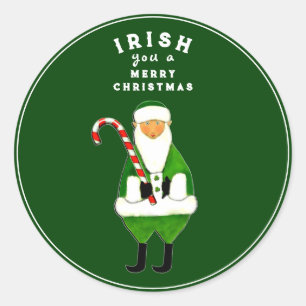 Adesivo Redondo Vinheta redonda clássica de Natal irlandês