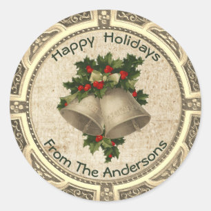 Adesivo Redondo Vinheta redonda clássica de natal Jingle Bells