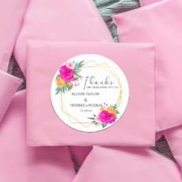 Adesivo Redondo Vinheta redonda clássica de Obrigados de Primavera