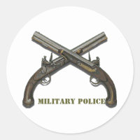 Vinheta redonda clássica de pistolas cruzadas