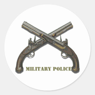 Adesivo Redondo Vinheta redonda clássica de pistolas cruzadas