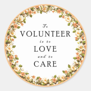 Adesivo Redondo Vinheta redonda clássica de valorização do voluntá