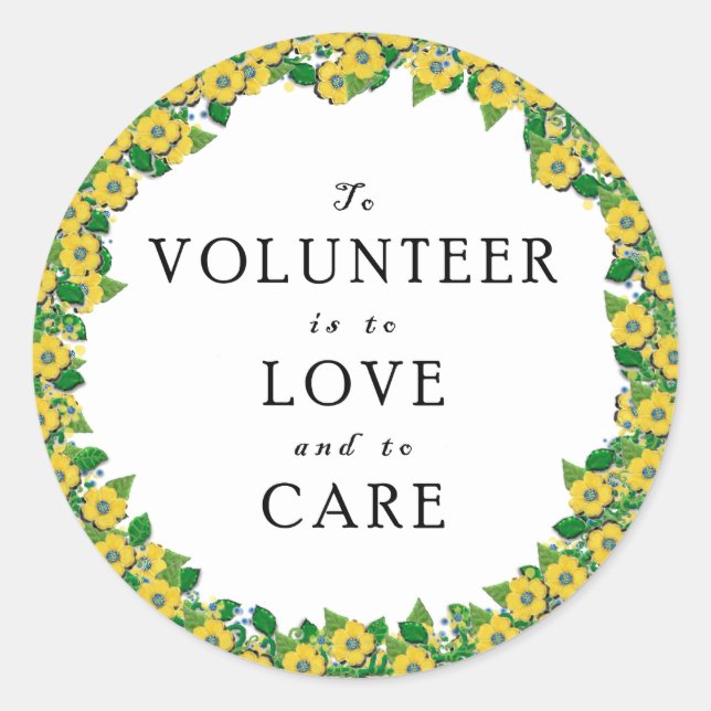 Adesivo Redondo Vinheta redonda clássica de valorização do voluntá (Frente)