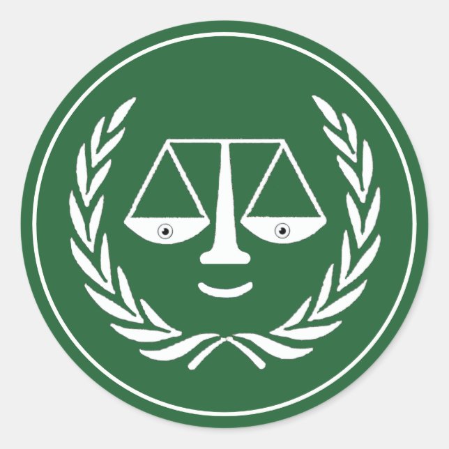 Adesivo Redondo Vinheta-redonda clássica do advogado de graduação  (Frente)