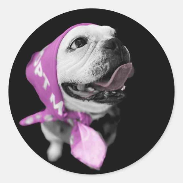 Adesivo Redondo Vinheta redonda clássica do cão de salvação (Frente)