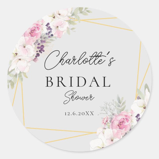 Adesivo Redondo Vinheta redonda clássica do Chá de panela Elegante (Frente)