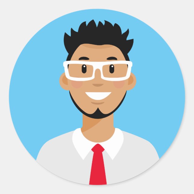 Adesivo Redondo Vinheta redonda clássica do profissional Avatar (Frente)