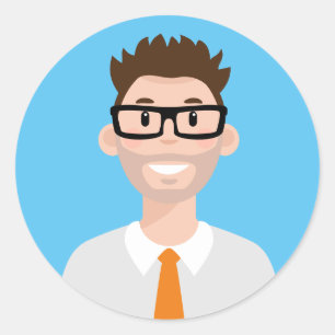 Adesivo Redondo Vinheta redonda clássica do profissional Avatar