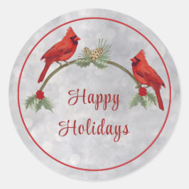 Adesivo Redondo Vinheta redonda clássica dos cardinais e pinhões d