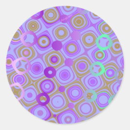 Adesivo Redondo Vinheta redonda clássica Dotty Purple 1 AH2010