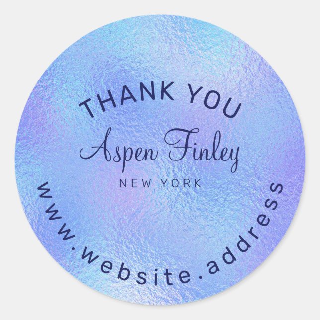 Adesivo Redondo Vinheta redonda clássica Elegante de folha de alum (Frente)