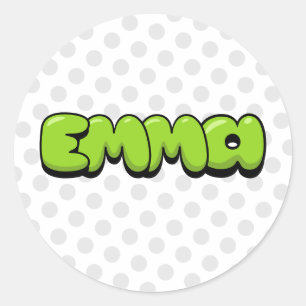 Adesivo Redondo Vinheta redonda clássica Emma
