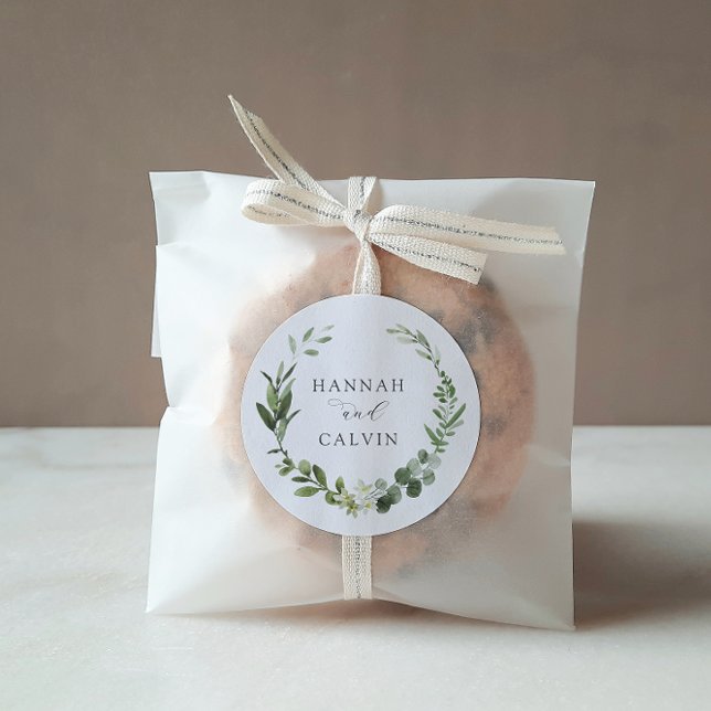 Adesivo Redondo Vinheta redonda clássica Eucalyptus Wedding (Criador carregado)