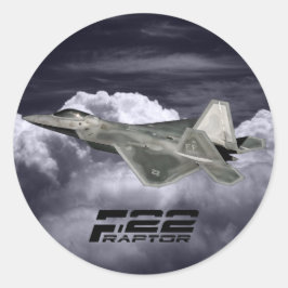 Adesivo Redondo Vinheta redonda clássica F-22 RAPTOR