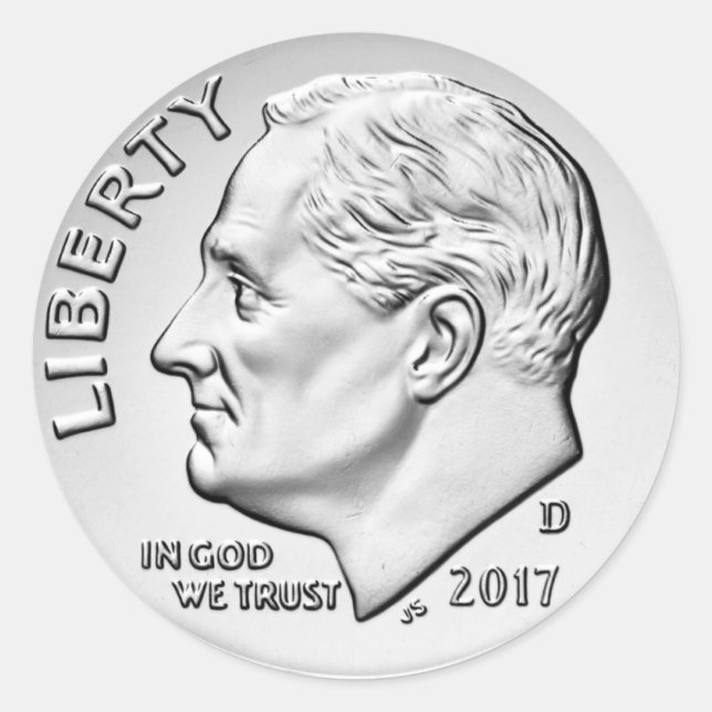 Adesivo Redondo Vinheta redonda clássica FDR Dime (Frente)