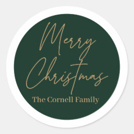 Adesivo Redondo Vinheta redonda clássica feliz de Natal