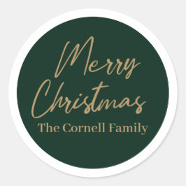 Adesivo Redondo Vinheta redonda clássica feliz de Natal