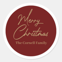 Adesivo Redondo Vinheta redonda clássica feliz de Natal
