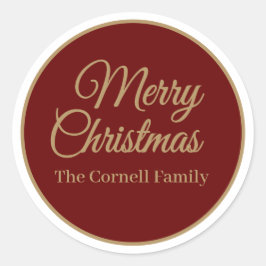 Adesivo Redondo Vinheta redonda clássica feliz de Natal