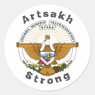 Adesivo Redondo Vinheta redonda clássica forte de Artsakh