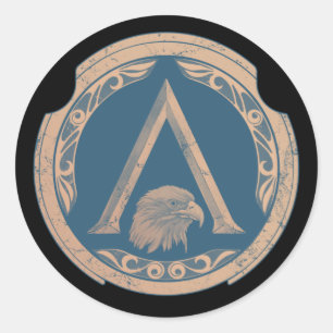 Adesivo Redondo Vinheta redonda clássica Grelha-espartana-esparta