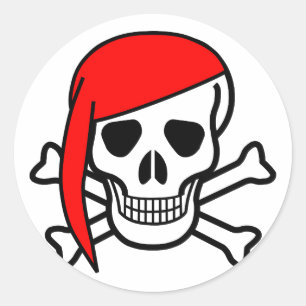 Adesivo Redondo Vinheta redonda clássica Halloween Skull