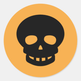 Adesivo Redondo Vinheta redonda clássica laranja preto-branco