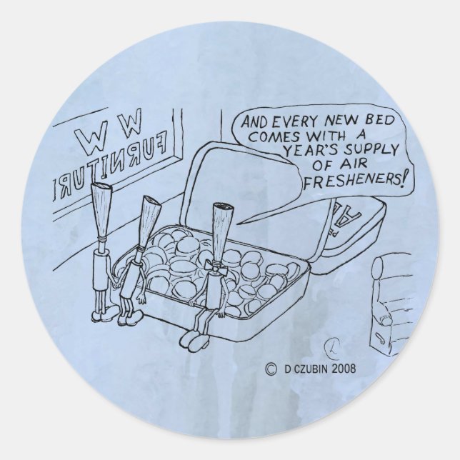 Adesivo Redondo Vinheta redonda clássica Mint Bed (Frente)