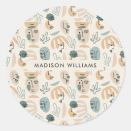 Adesivo Redondo vinheta redonda clássica monograma