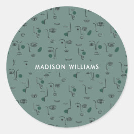 Adesivo Redondo vinheta redonda clássica monograma