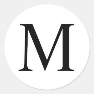 Adesivo Redondo Vinheta redonda clássica monograma elegante