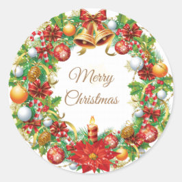Adesivo Redondo Vinheta redonda clássica Natal