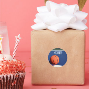 Adesivo Redondo Vinheta redonda clássica para esporte de basquete