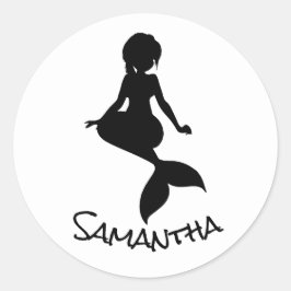 Adesivo Redondo Vinheta redonda clássica preta de festa da Sereia