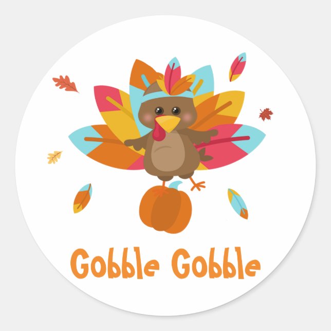 Adesivo Redondo Vinheta redonda clássica Turquia Vire Turquia (Frente)